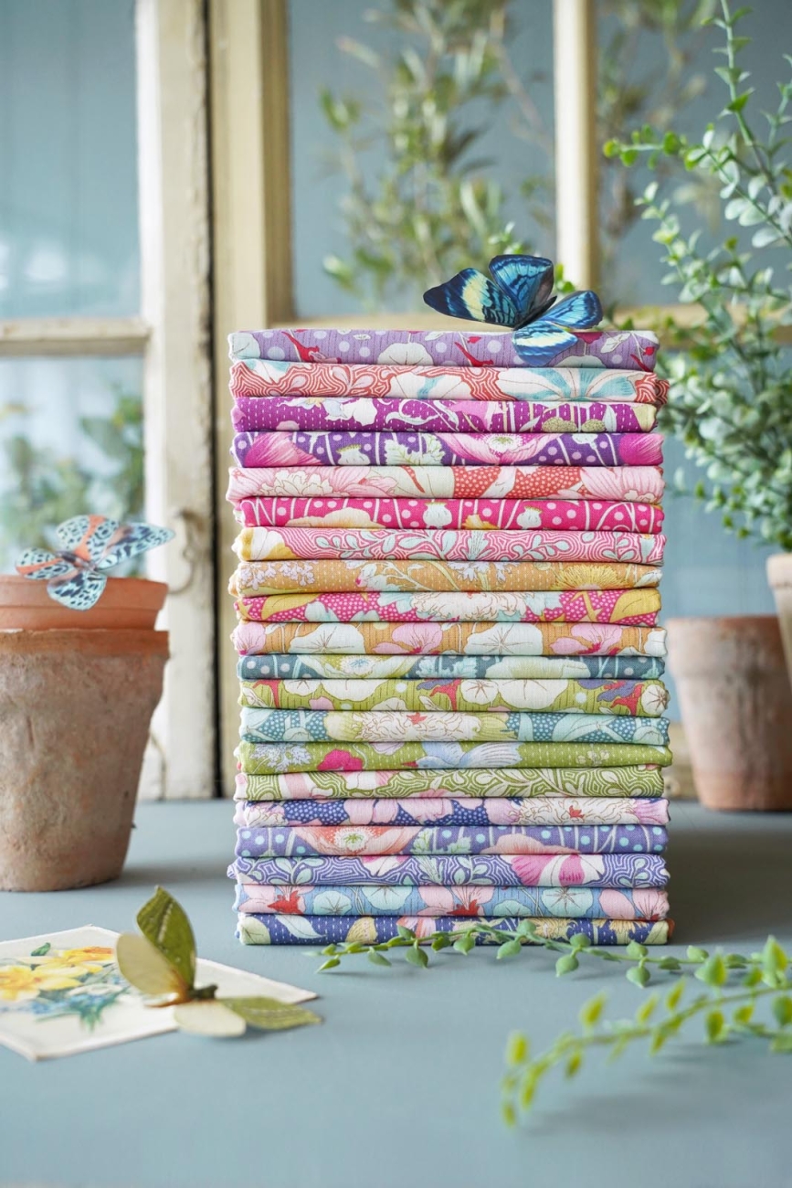 Tilda Patchwork Stoff Baumwolle - Gardenlife - Poppies Blue